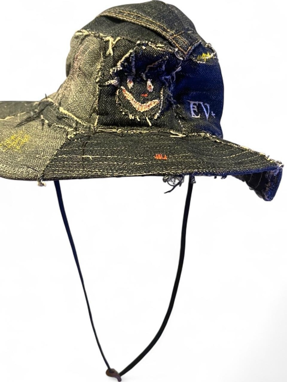 EV Bravado “Who Decodes War” Custom Denim Bucket Patchwork Hat